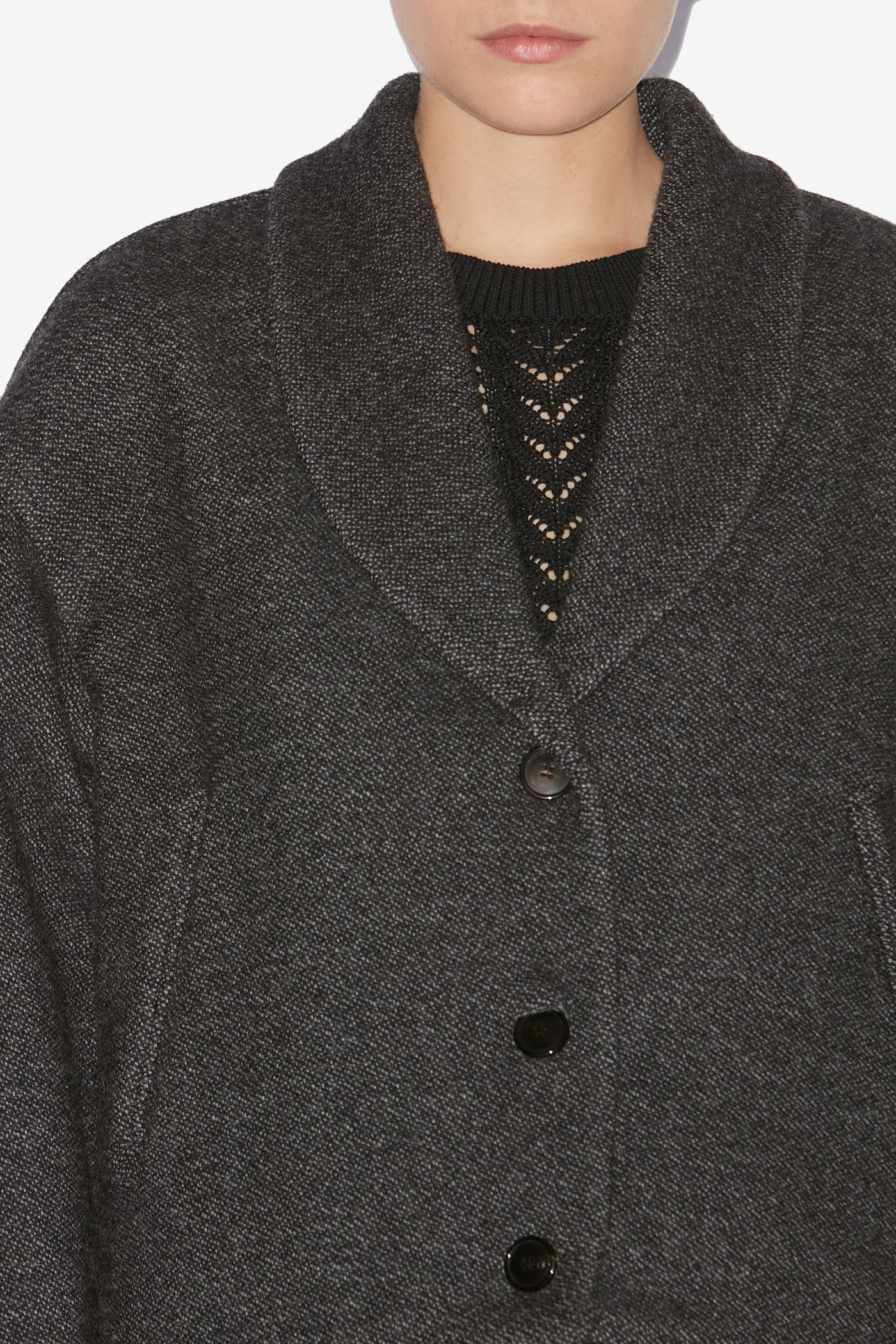 Lanna short virgin wool coat - Anthracite - Woman - 3