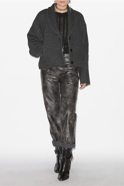 Lanna short virgin wool coat - Anthracite - Woman - 2