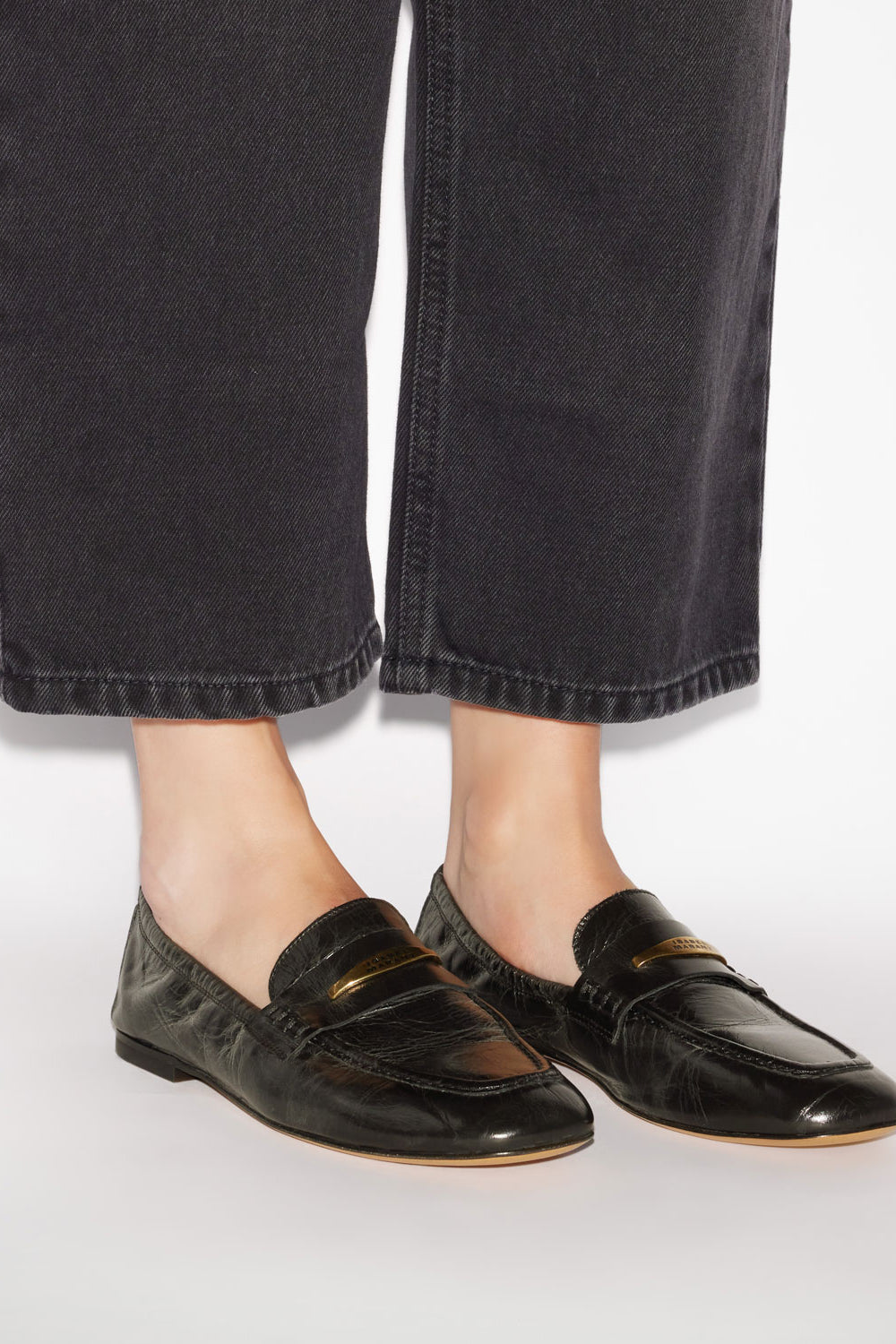 Iseri cowhide leather loafers - Black - Woman - 5