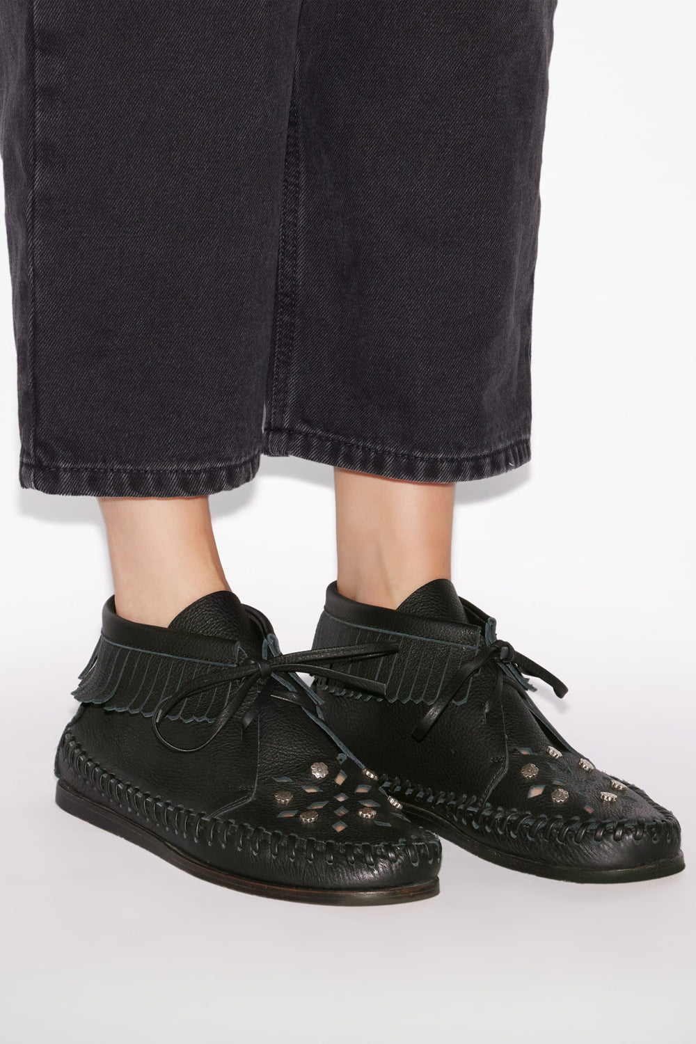 Felsa high-top full-grain leather loafers - Black - Woman - 5