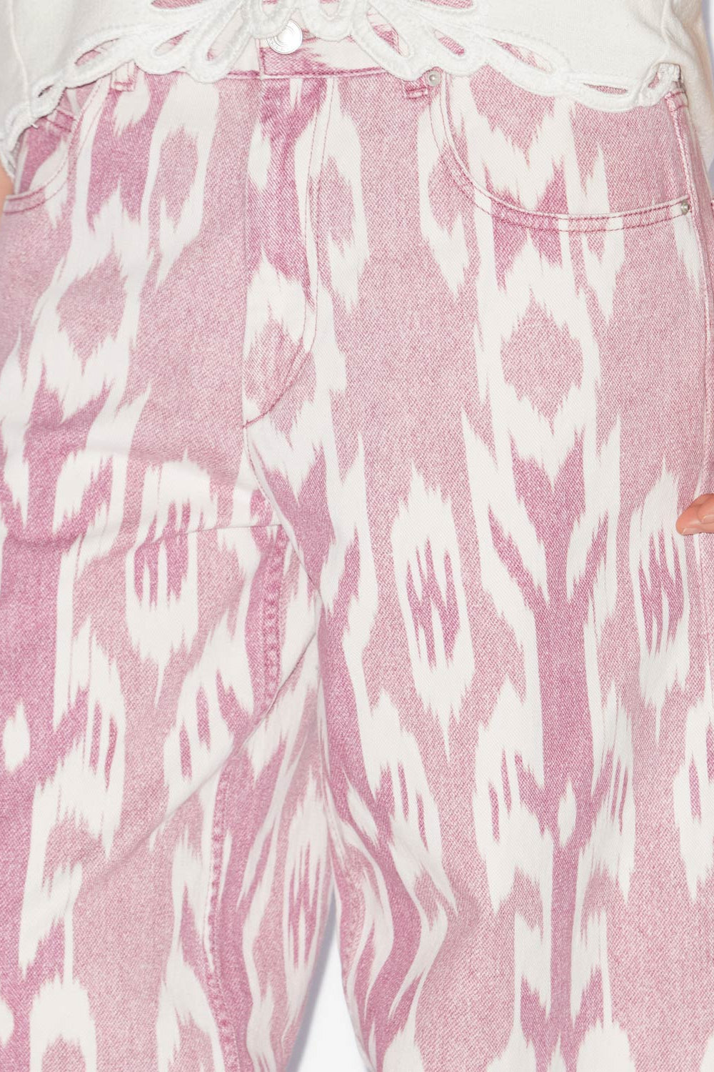 Joanny loose fit denim ikat print jeans - Pink - Woman - 3