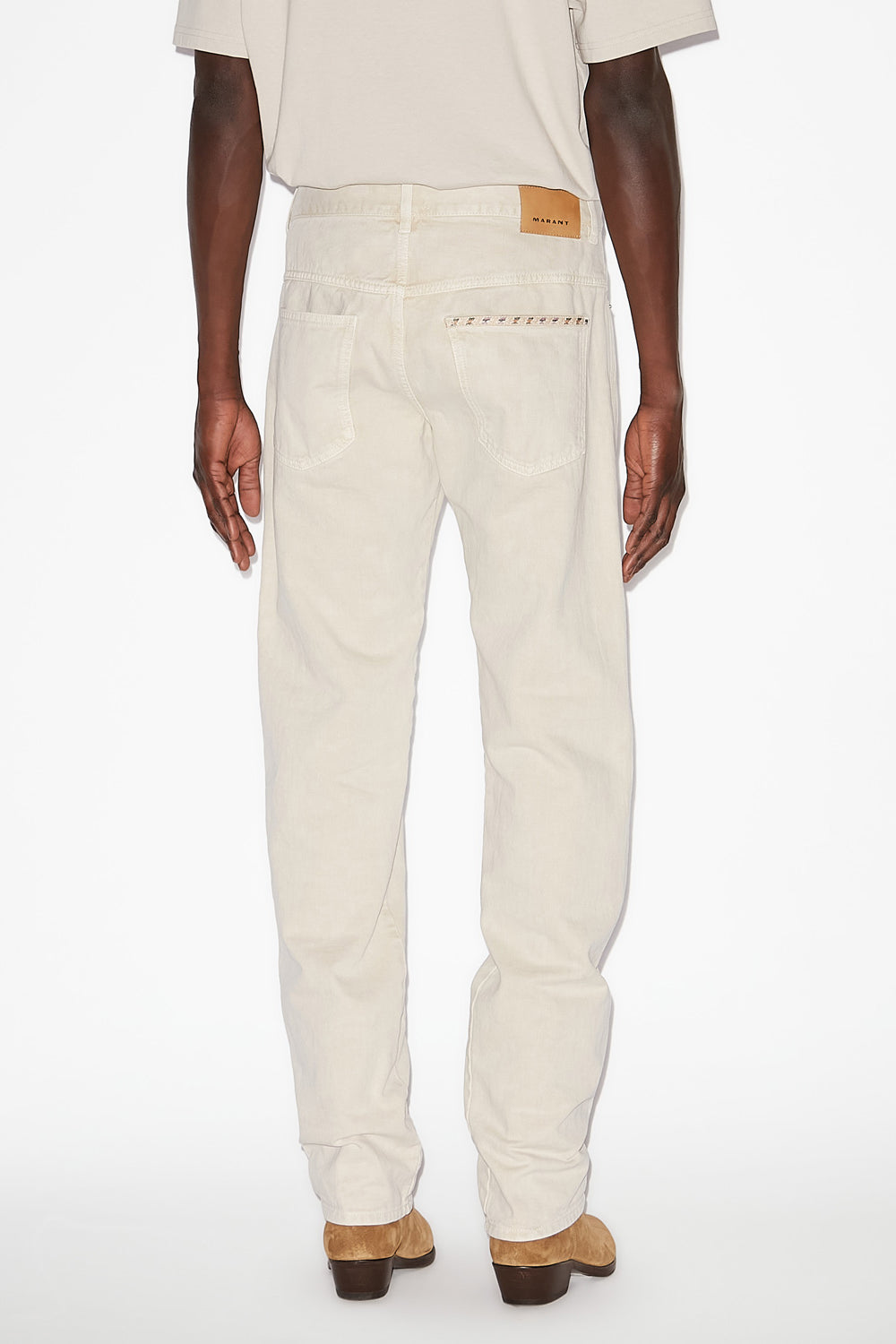 Jean lewys en denim brodé - Écru - Man - 4