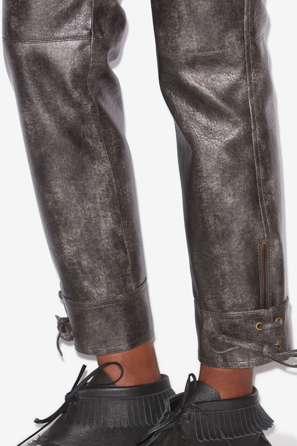 Pantalon slim cindy en faux cuir - Noir délavé - Woman - 3