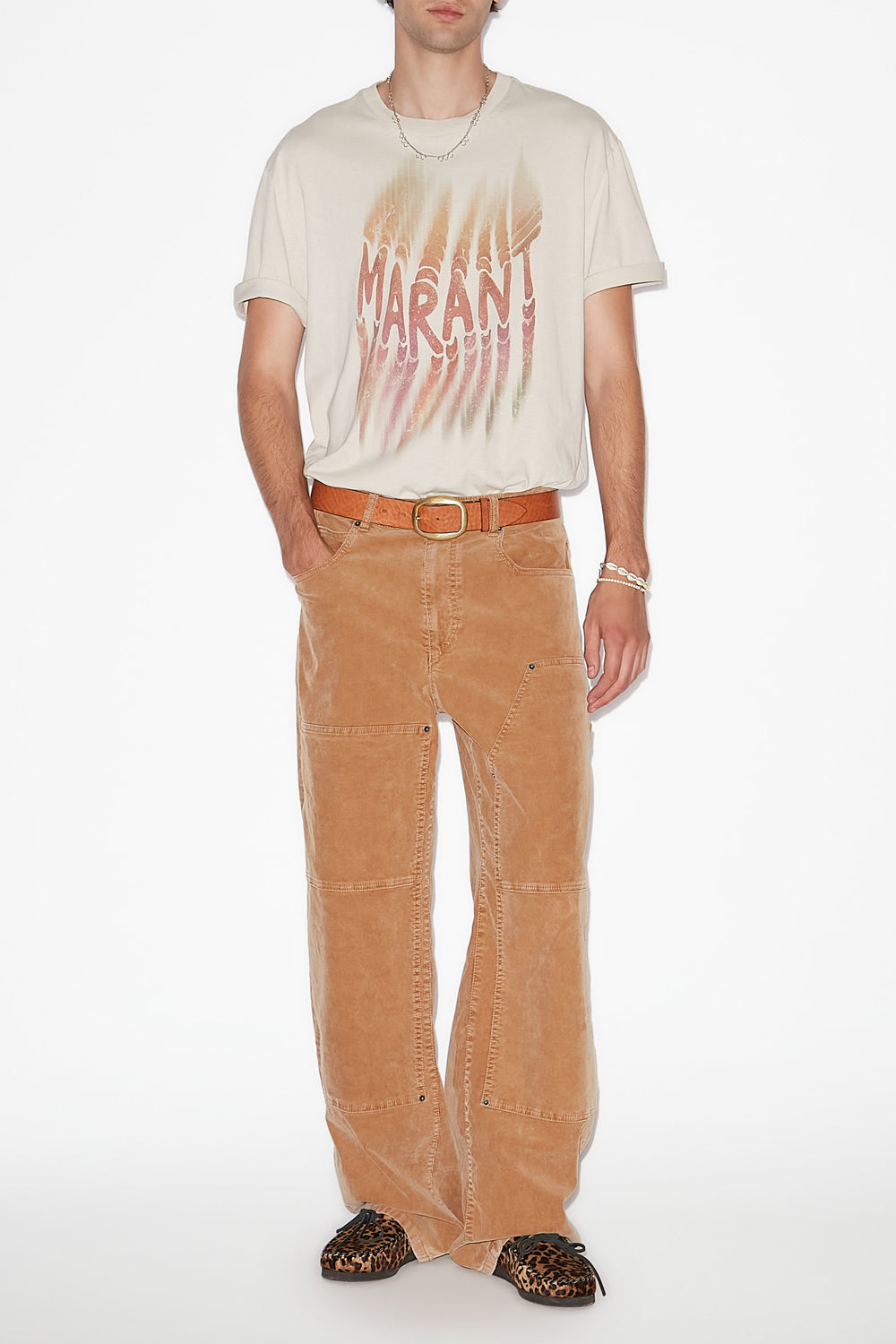 Pantalon large lorson en velours côtelé - Camel - Man - 2