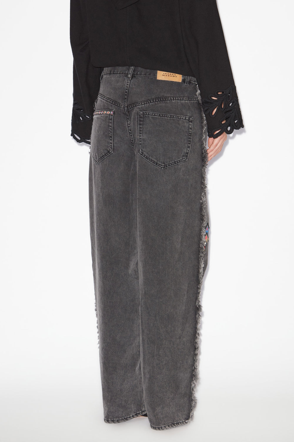 Maella loose fit embroidered denim jeans - Dark gray - Woman - 5