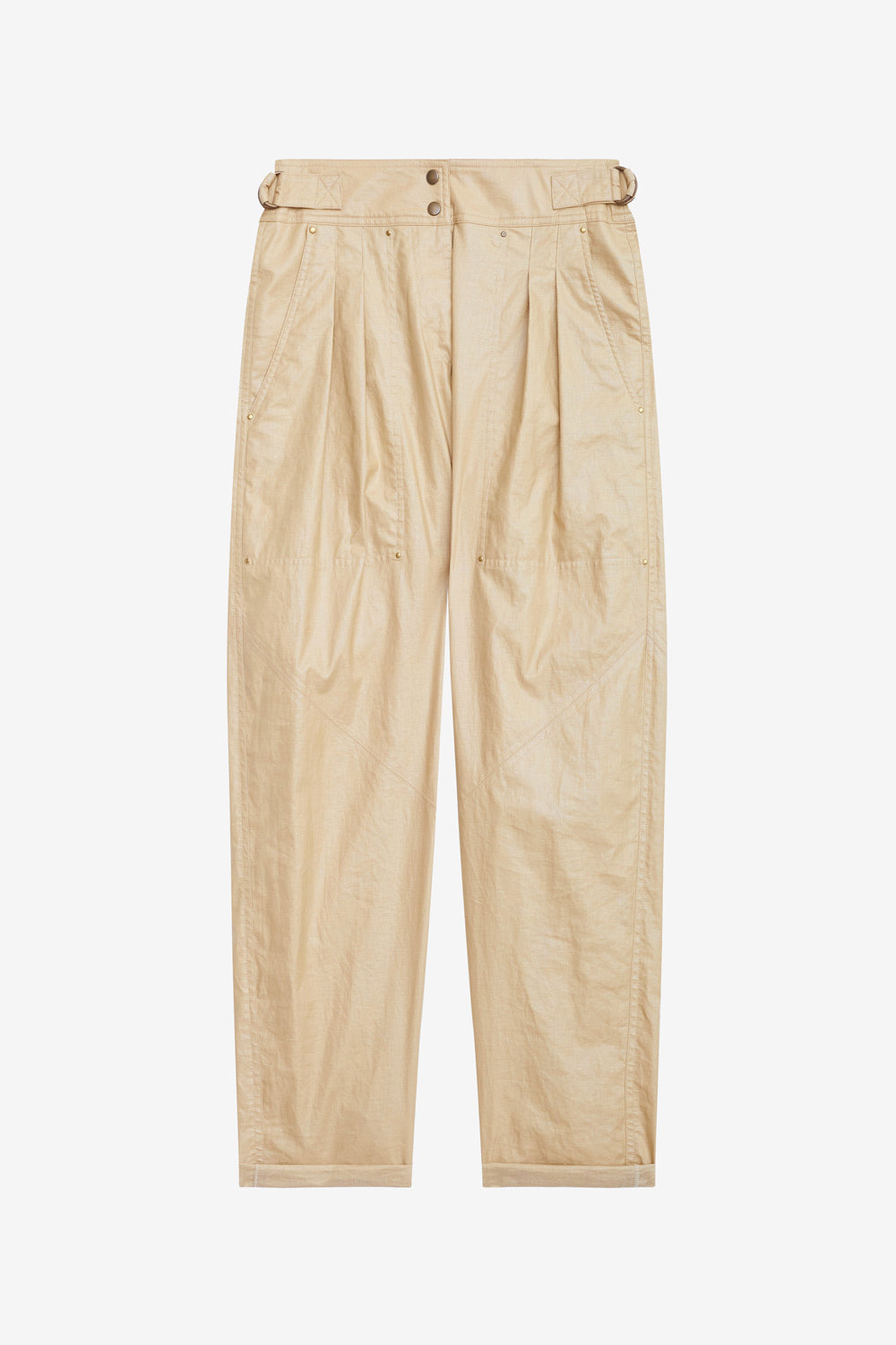 Fidji straight-leg coated linen pants - Beige - Woman - 1