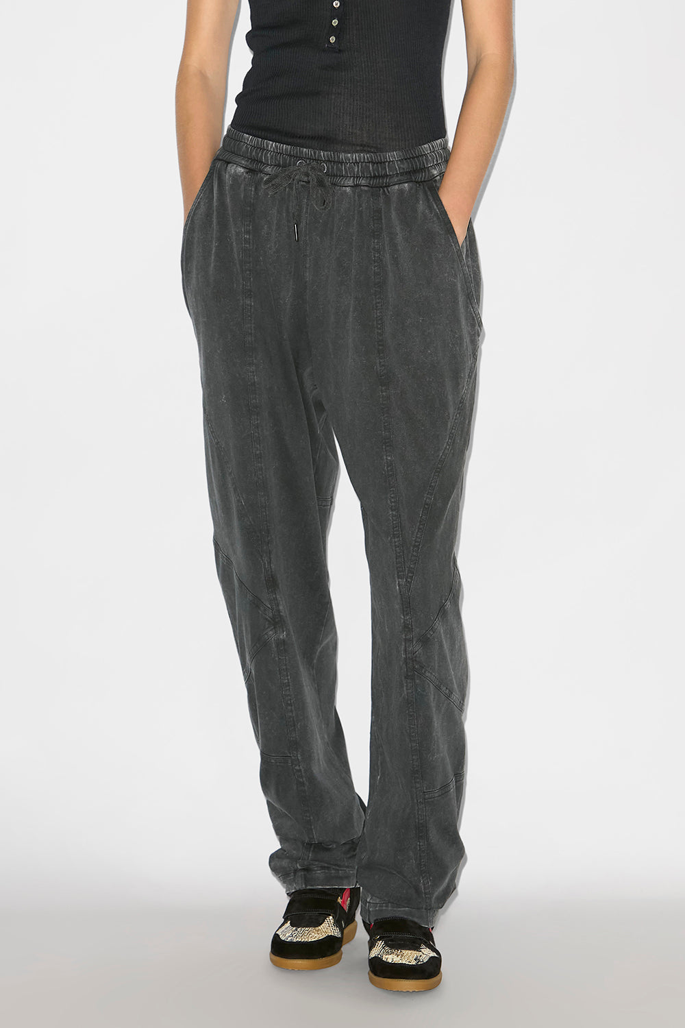 Regina faded jersey pants - Black - Woman - 4