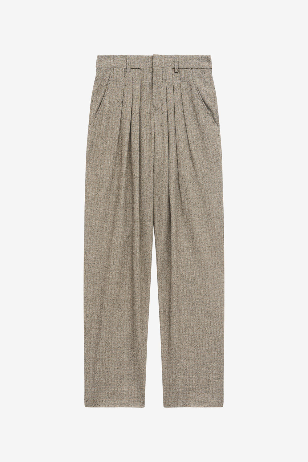 Pantalon tailleur à plis iwena motif prince-de-galles - Noir et écru - Woman - 1