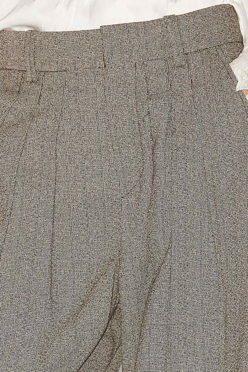 Pantalon tailleur à plis iwena motif prince-de-galles - Noir et écru - Woman - 3