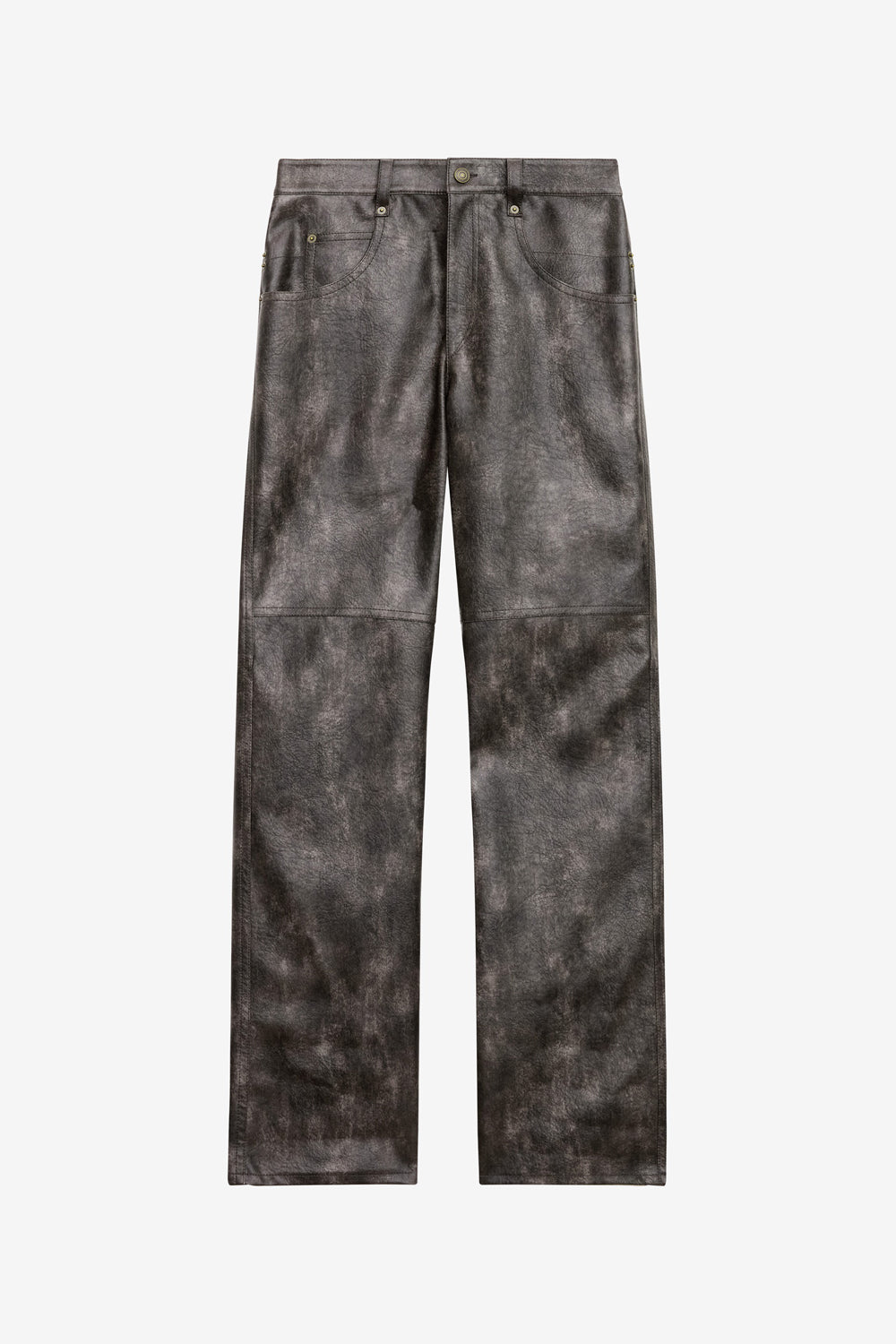 Coralea loose fit faux leather pants - Black - Woman - 1