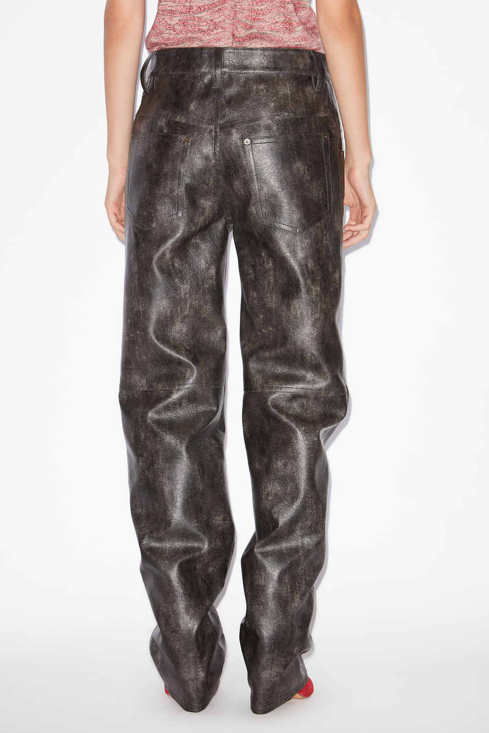 Coralea loose fit faux leather pants - Black - Woman - 5