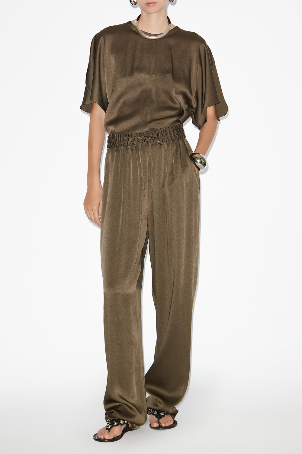 Kendry satin pants - Bronze - Woman - 2