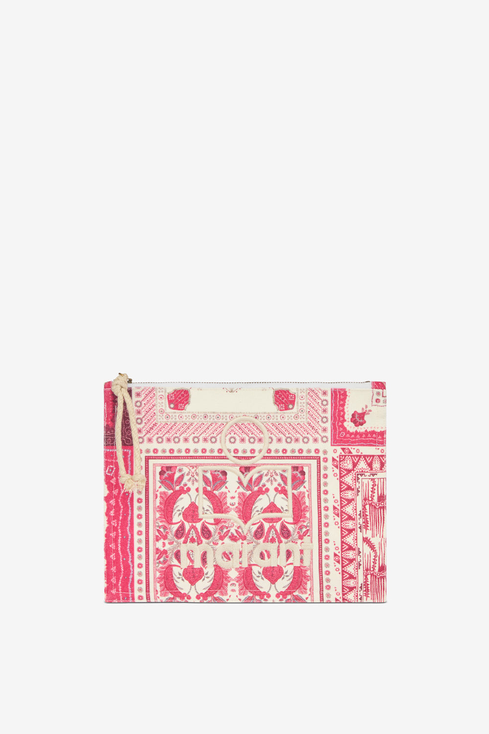 Pochette netia en coton imprimé à logo  - Rouge - Woman - 1
