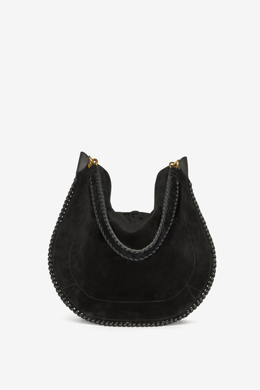 Sac oskan hobo folk en cuir de veau velours tressé - Noir - Woman - 3