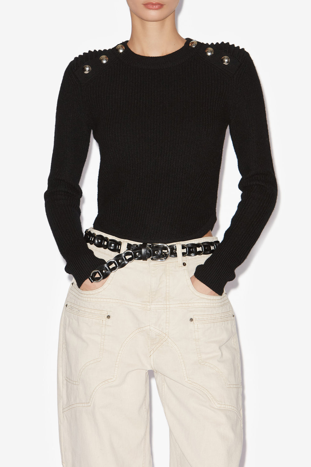 Nust ribbed merinos wool sweater - Black - Woman - 4