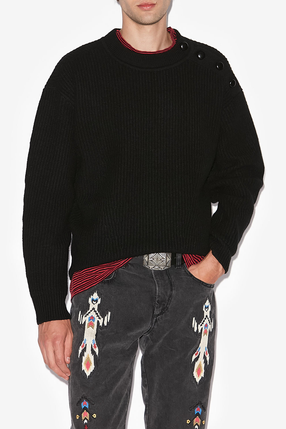 Maglione rudel in lana merino - Nero - Man - 4