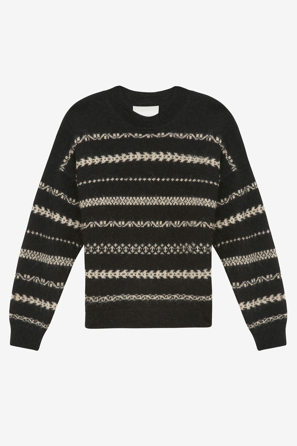 Maglione amory in mohair garzato a righe - Black-beige - Man - 1