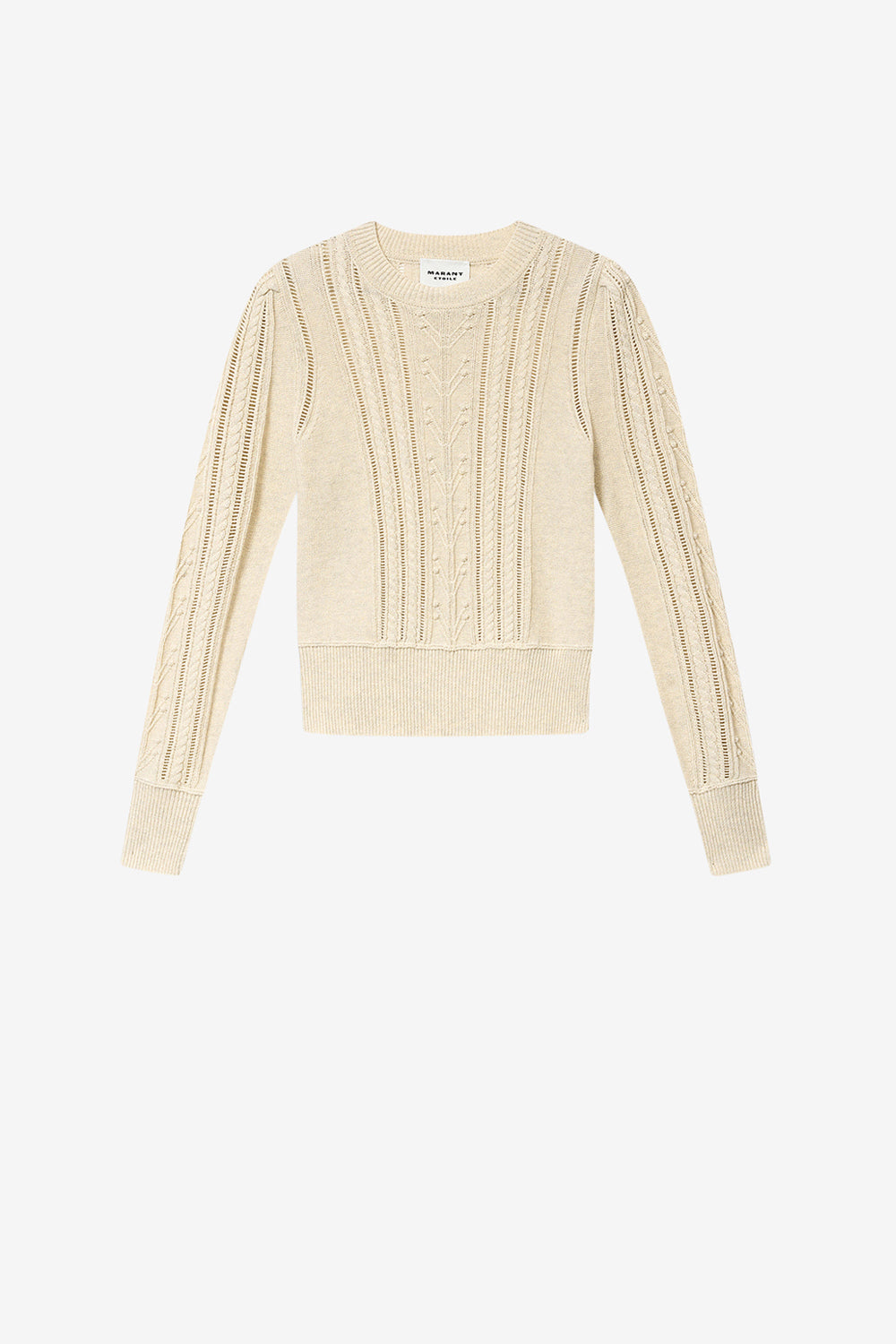 Kalyn openwork cotton blend sweater - Light gray - Woman - 1