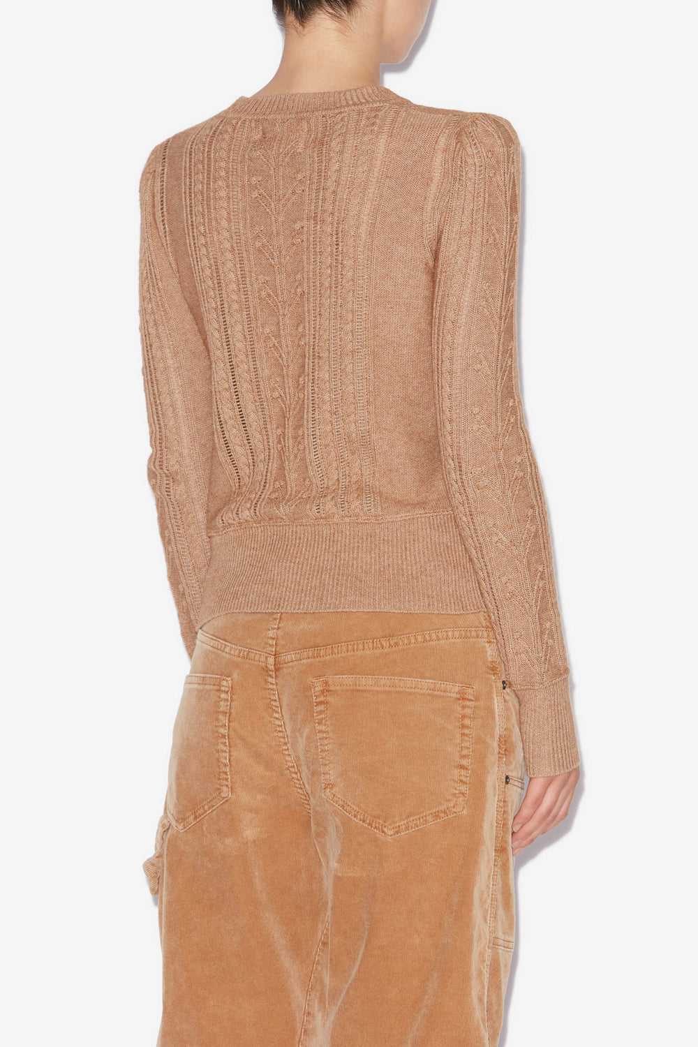 Kalyn fitted cotton and wool sweater - Camel - Woman - 5