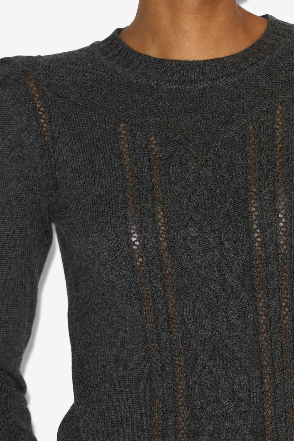 Kelia cable knit sweater - Anthracite - Woman - 3
