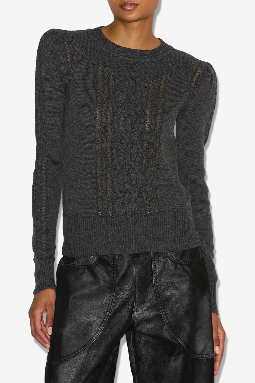 Kelia cable knit sweater - Anthracite - Woman - 4