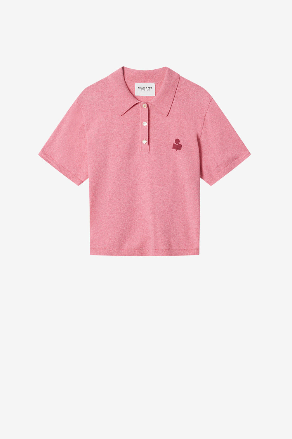 Althea cotton and wool blend knit polo with logo - Bubblegum-granita - Woman - 1