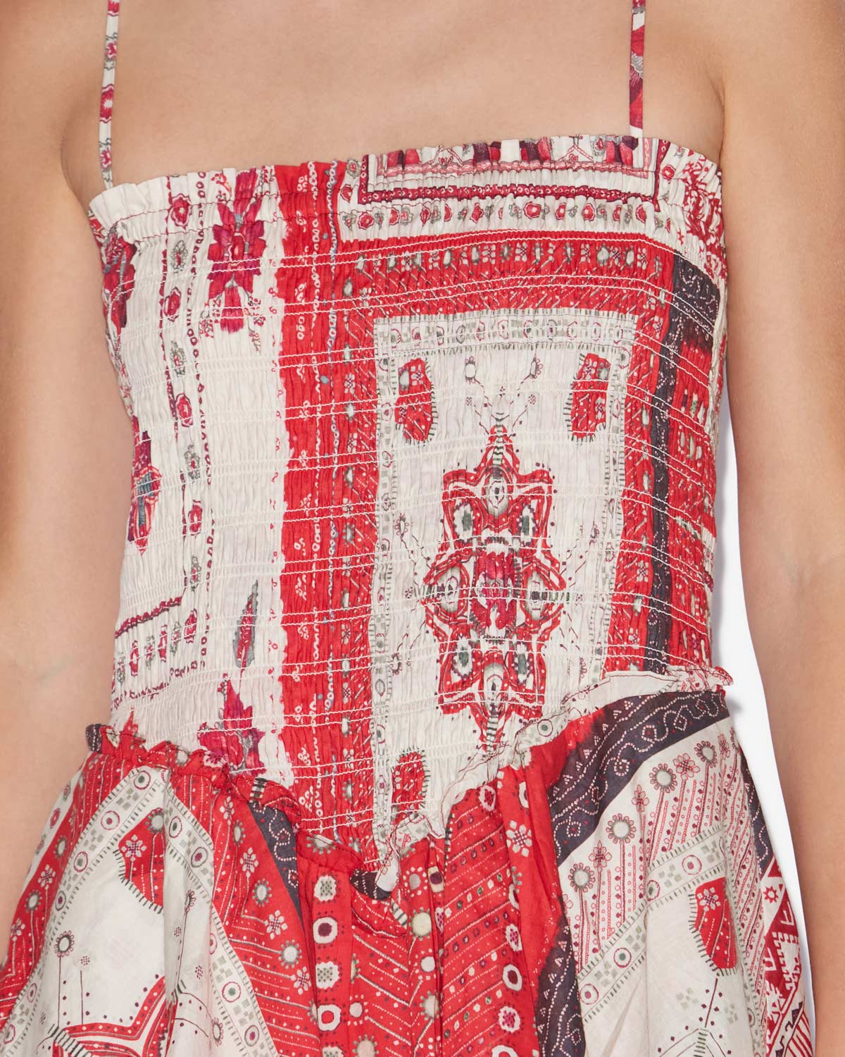 Kleid anka Woman Red and ecru 2