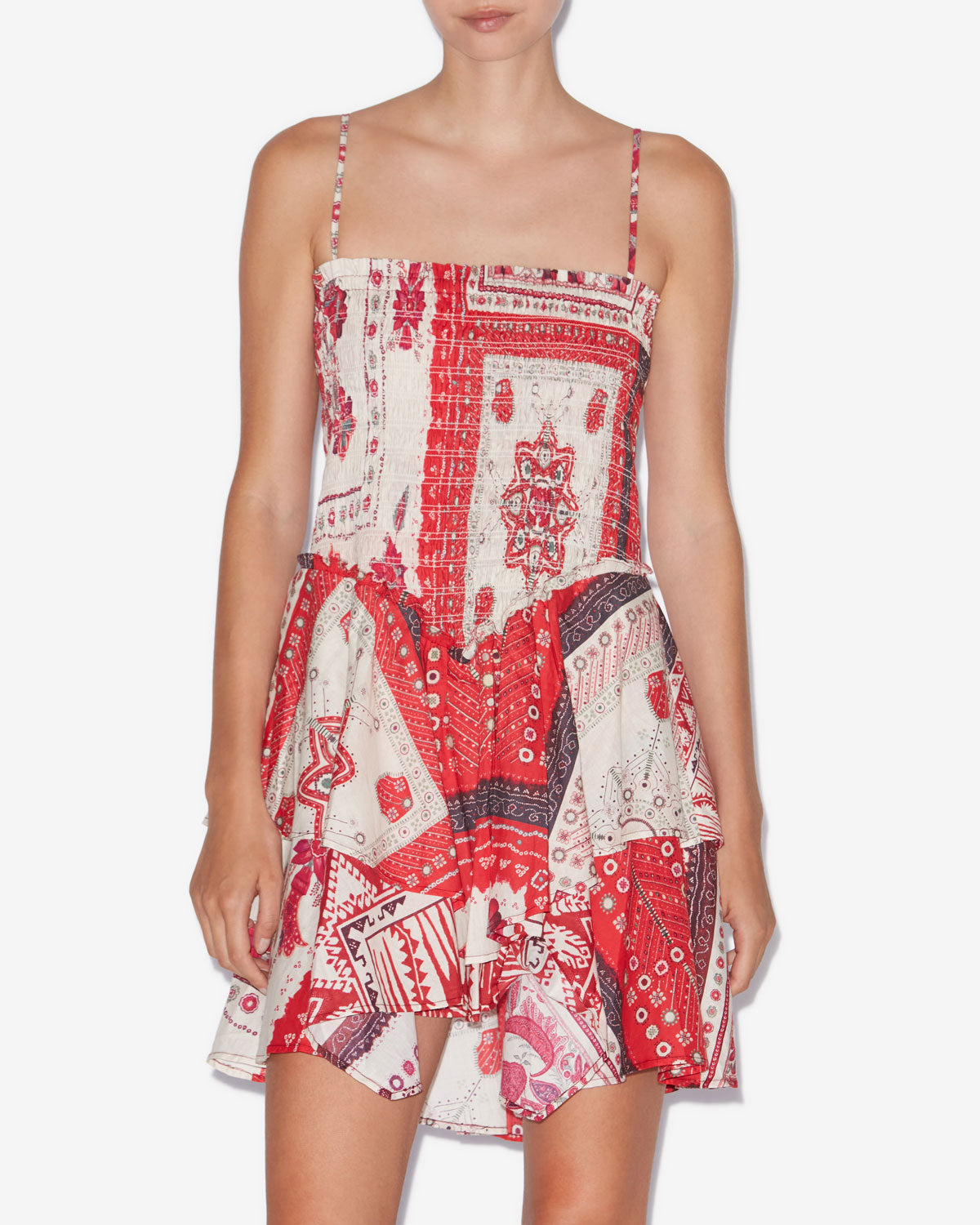 Kleid anka Woman Red and ecru 5