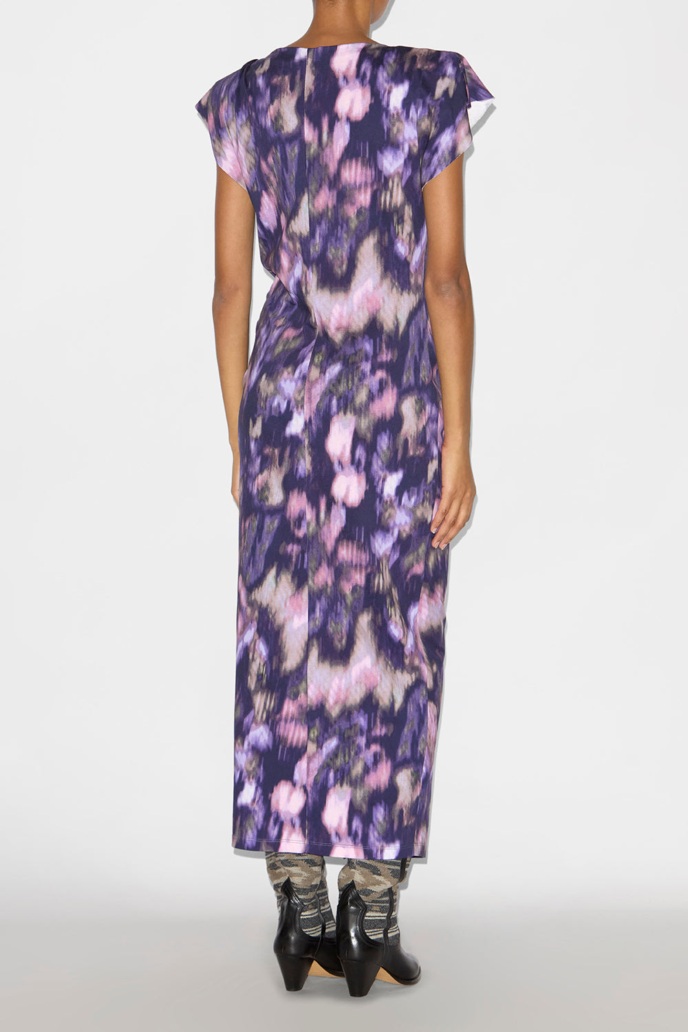 Nadela long printed jersey dress - Purple-lilac - Woman - 4