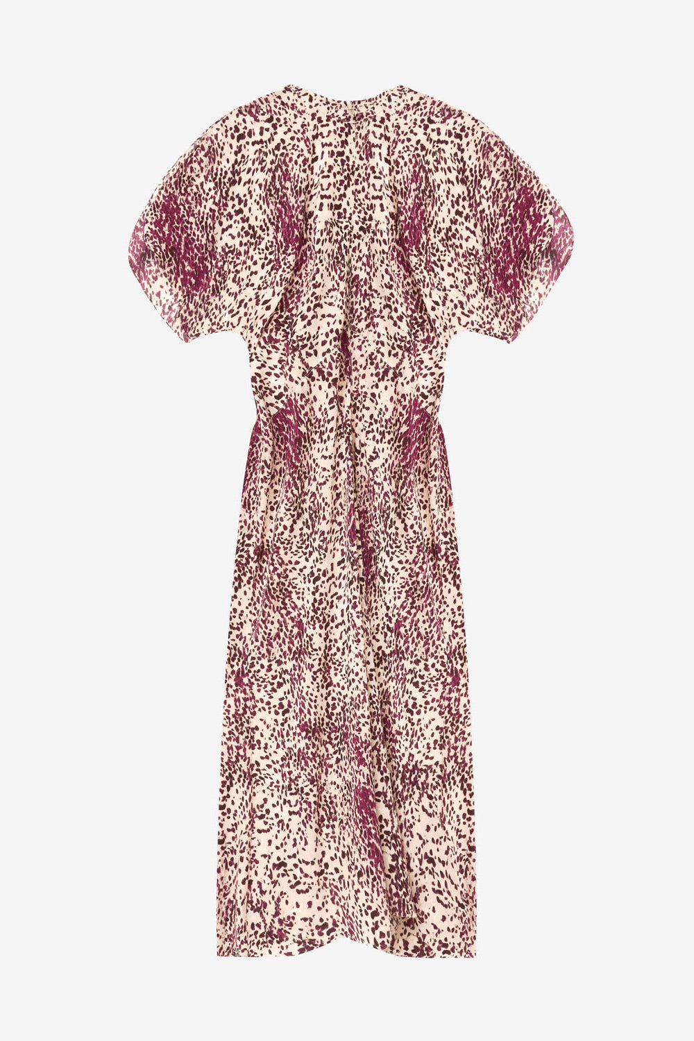 Keany long silk leopard print dress - Purple-ecru - Woman - 1