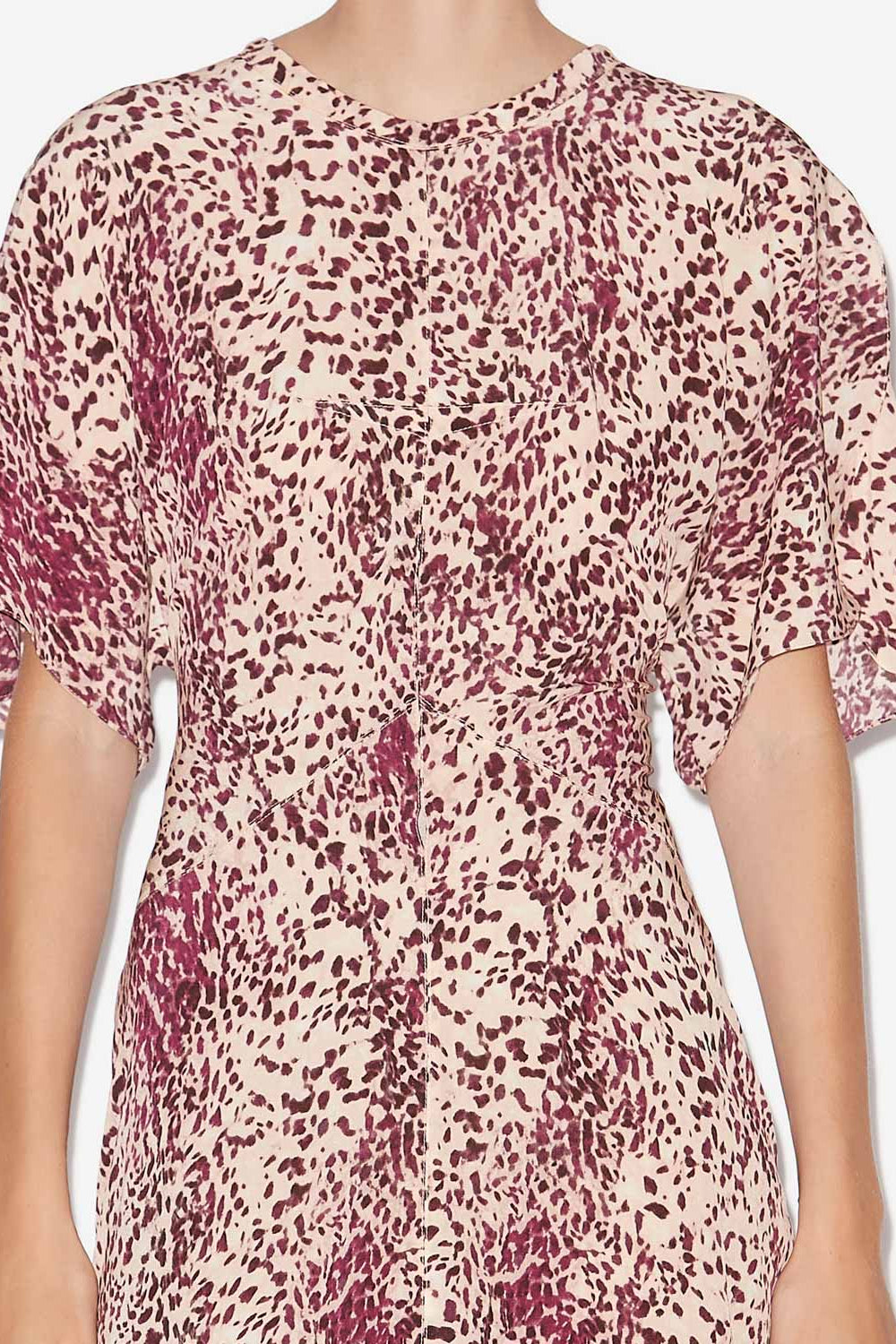 Keany long silk leopard print dress - Purple-ecru - Woman - 3