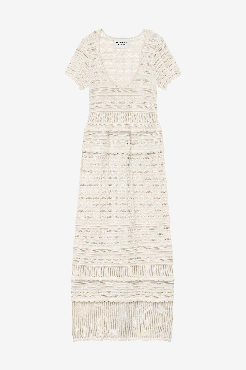 Aurore long openwork knit dress - Ecru - Woman - 1