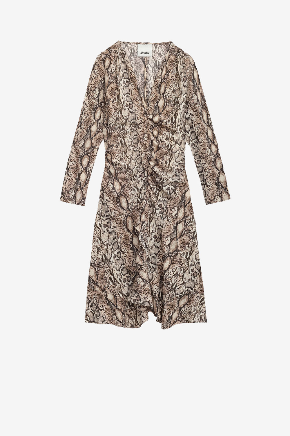 Octavia short gathered printed silk dress - Natural - Woman - 1