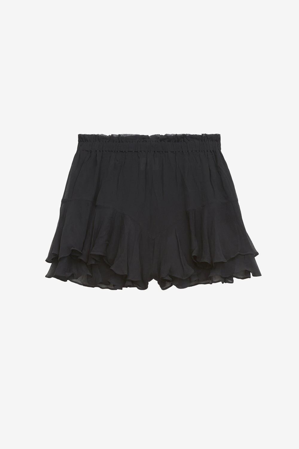 Sornel short plain-colored muslin shorts - Black - Woman - 1