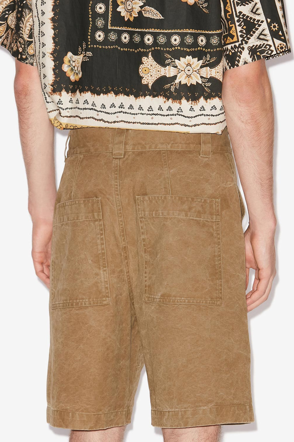 Pantaloncini kyle in cotone spalmato - Light bronze - Man - 5