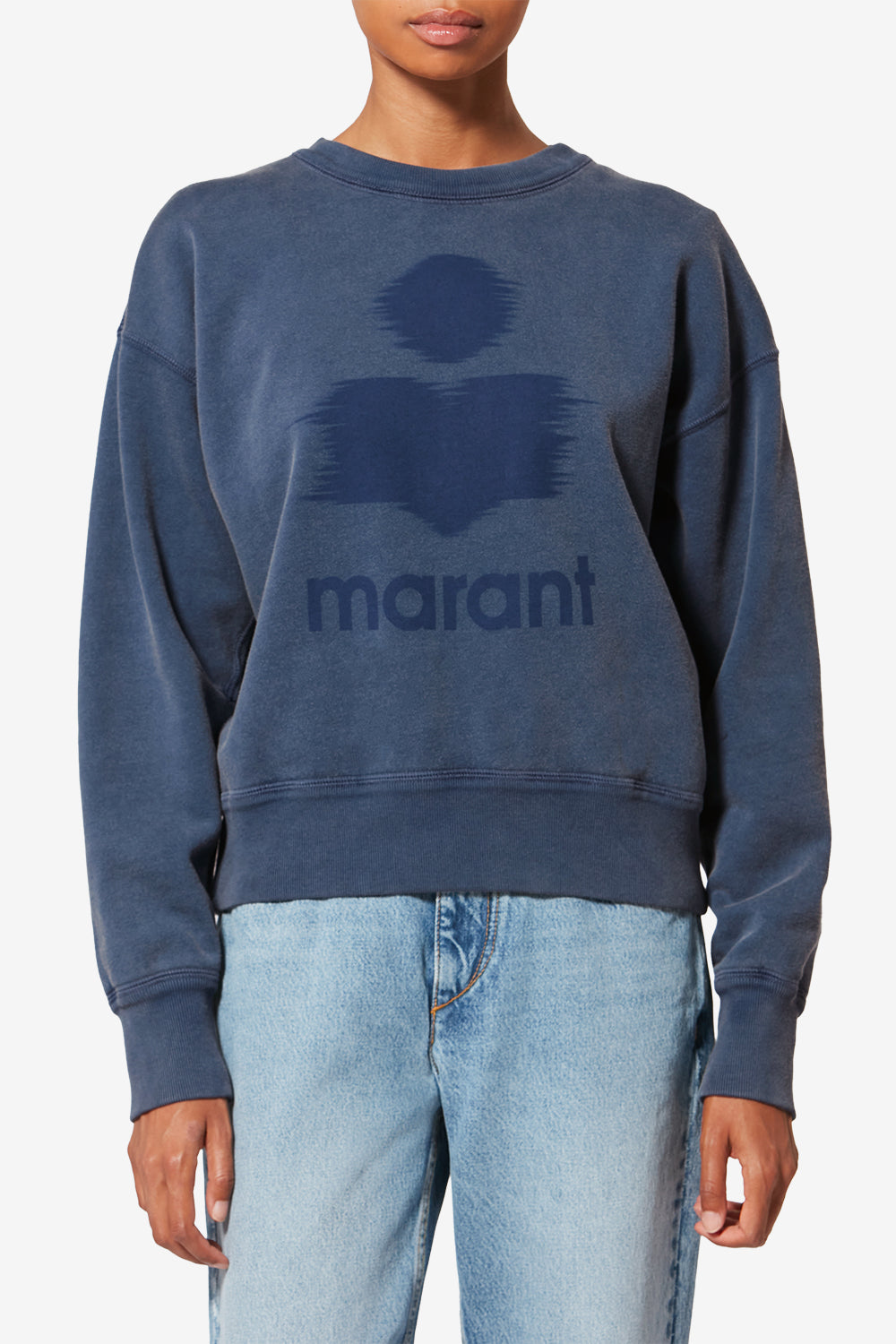 Sweatshirt en coton à logo mobyli - Bleu indigo - Woman - 4