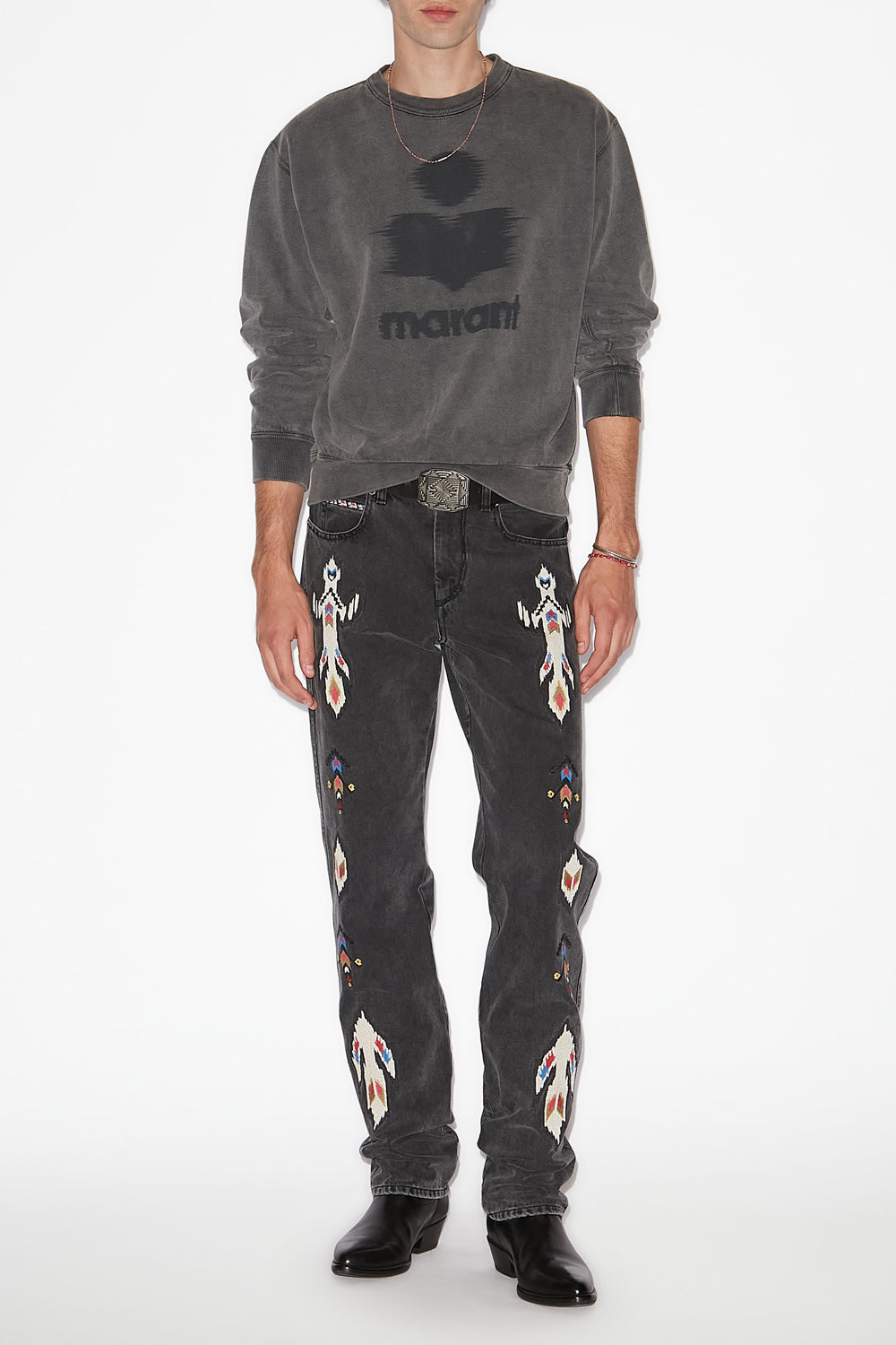 Sweatshirt mikoy aus baumwolle mit logo - Dunkelgrau - Man - 2