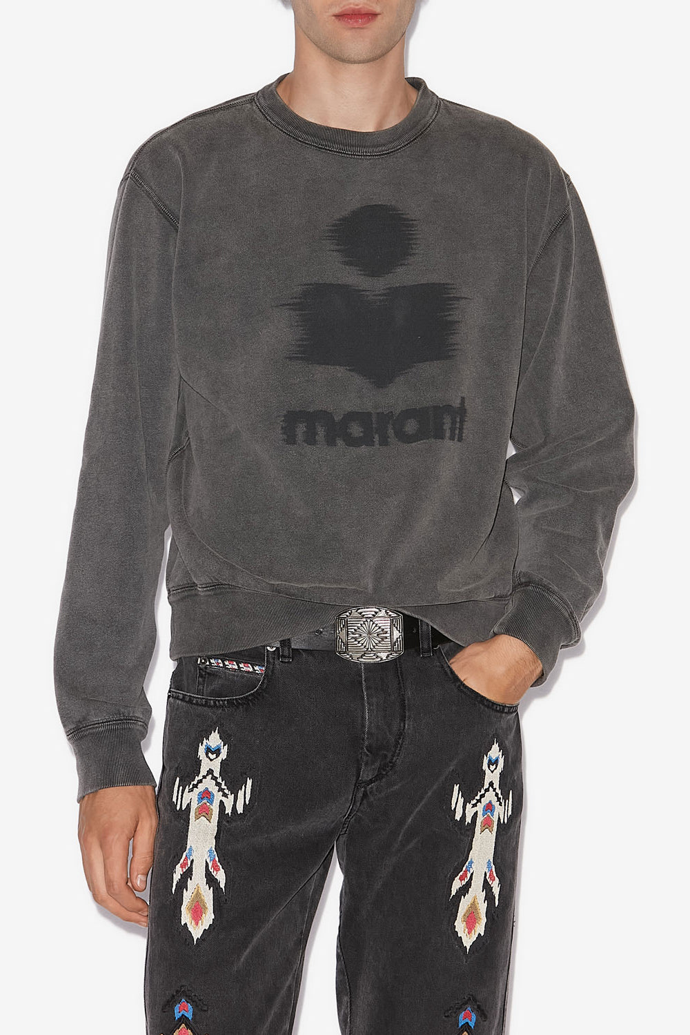 Sweatshirt mikoy aus baumwolle mit logo - Dunkelgrau - Man - 4