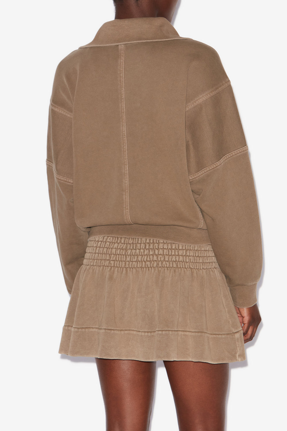 Sweatshirt yaele en jersey délavé surpiqué - Kaki - Woman - 5