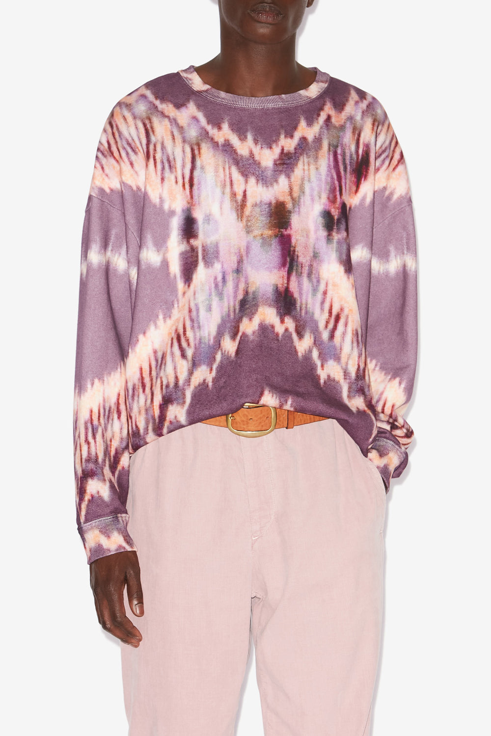 Sweatshirt dobbie aus tie-and-dye-baumwolle - Faded purple - Man - 4