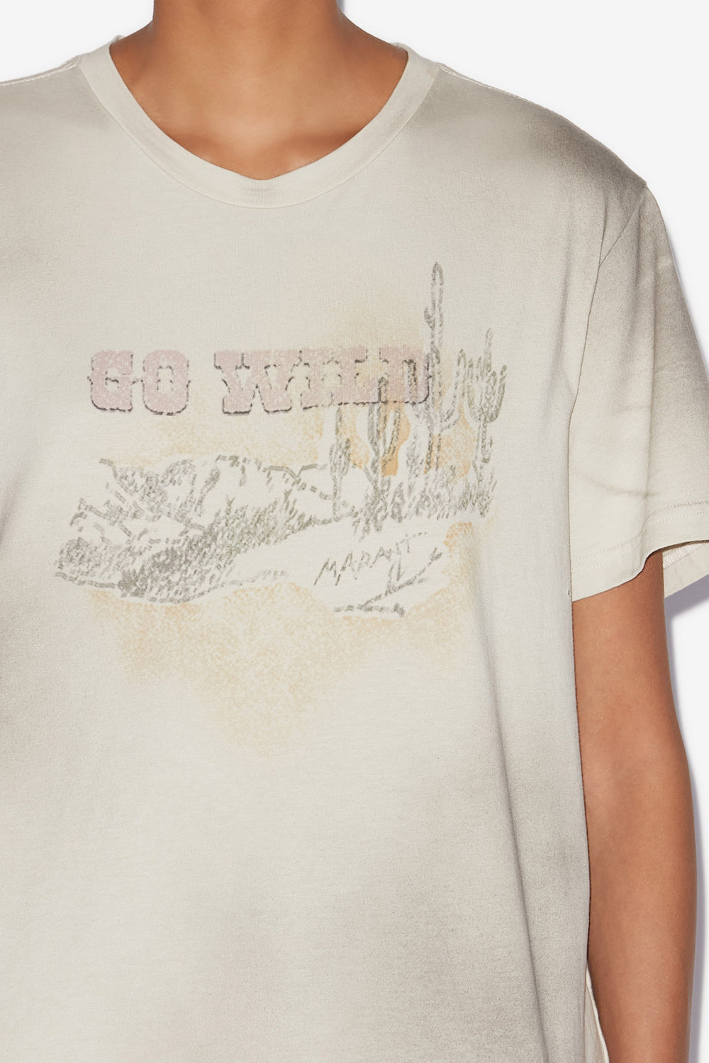 Zaof printed cotton t-shirt - Beige - Woman - 3