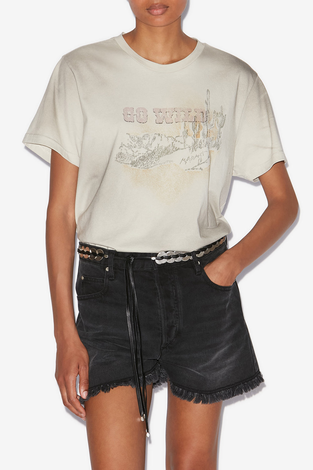 Zaof printed cotton t-shirt - Beige - Woman - 4