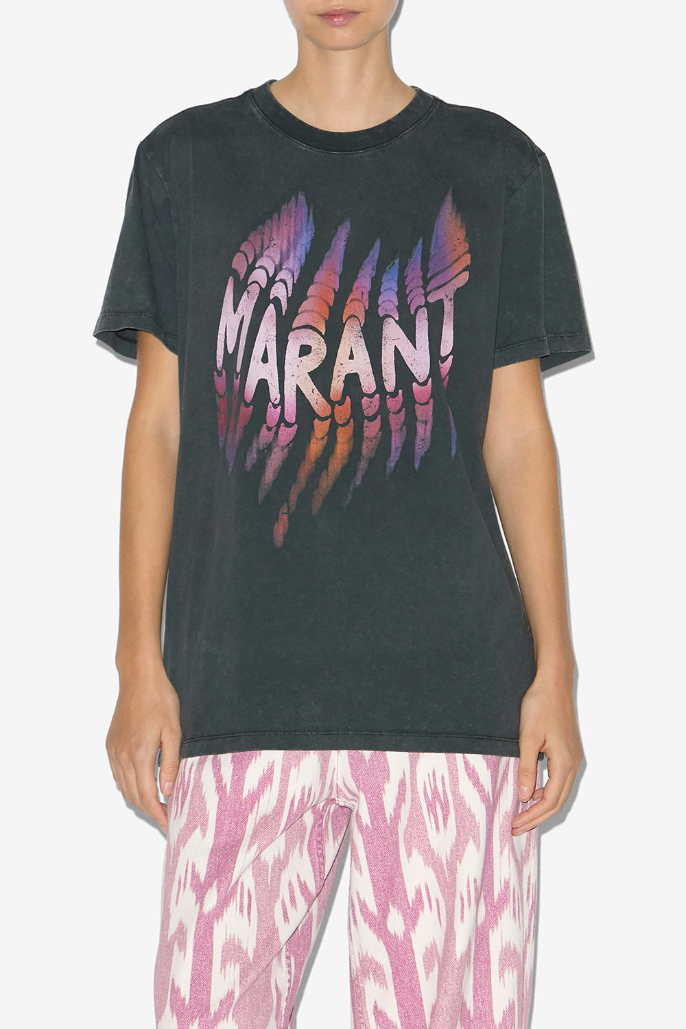 Zoeline cotton t-shirt with logo - Black - Woman - 4