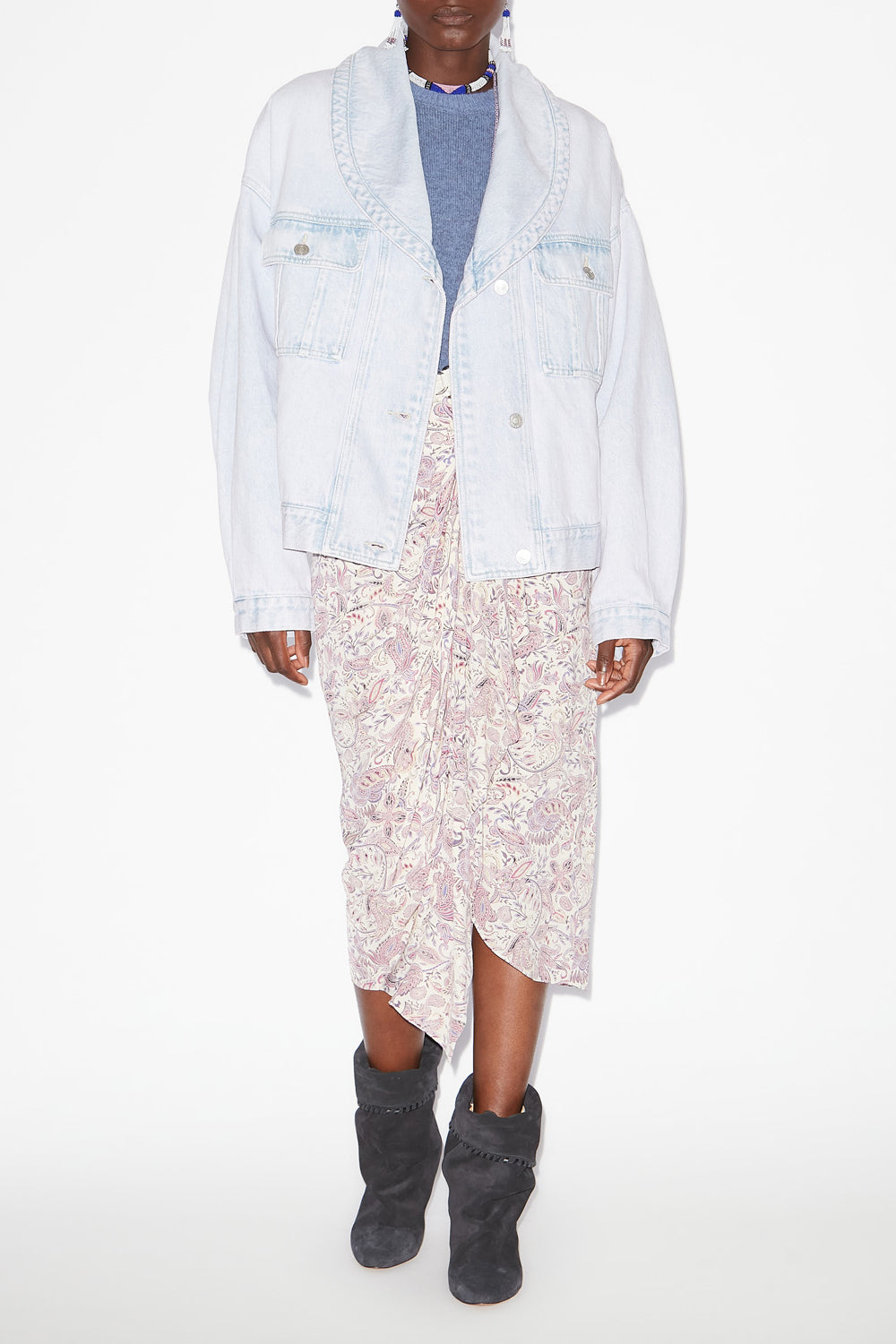 Liliany short denim jacket - Light blue - Woman - 2