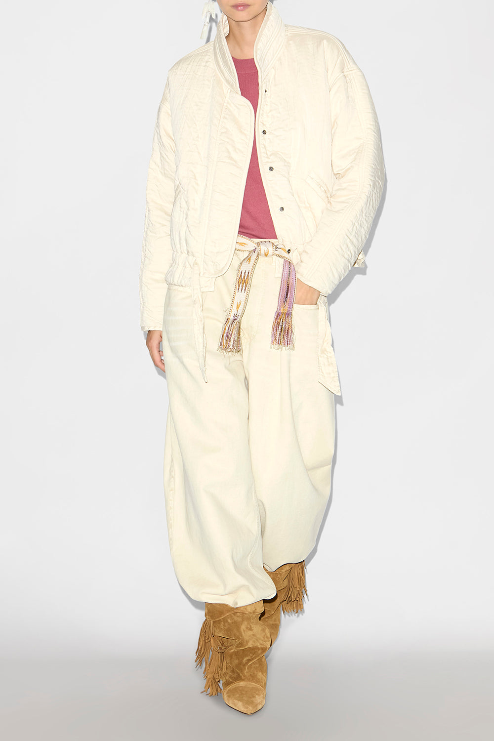 Selane short adventurer style jacket - Ecru - Woman - 2