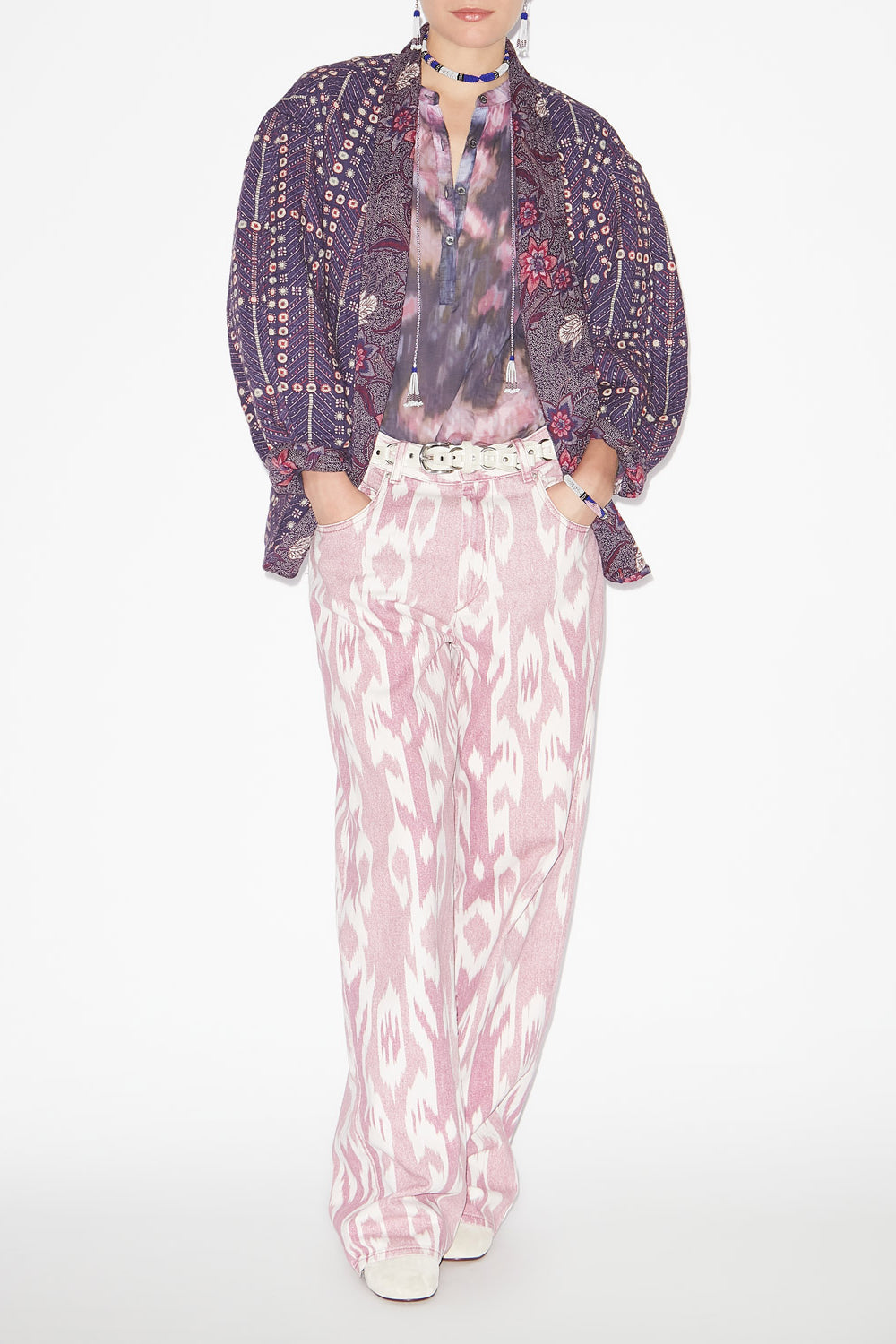 Chancel printed cotton jacket - Purple - Woman - 2