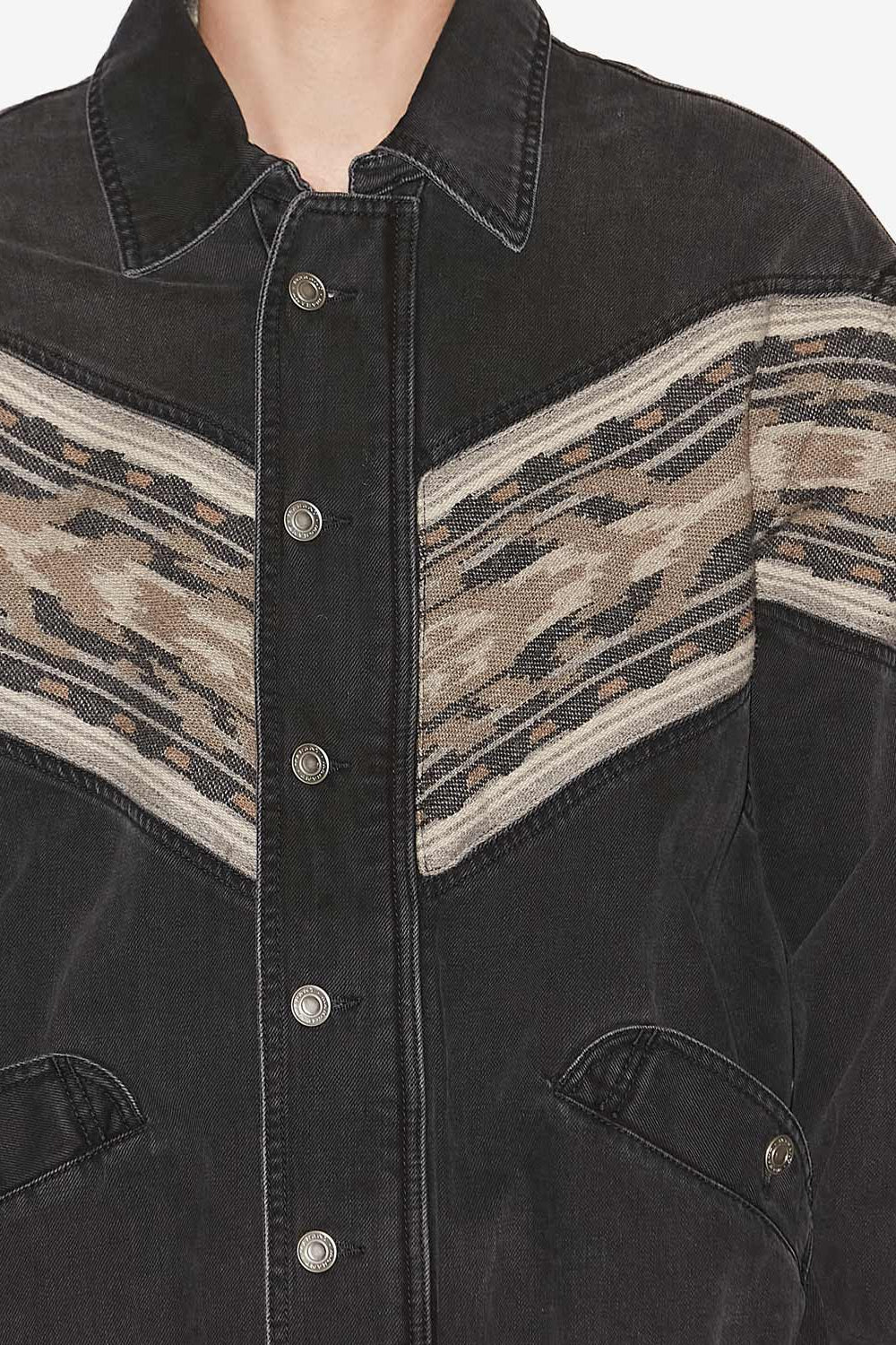 Jacke julian aus denim mit einsatz - Schwarz gewaschen - Man - 3