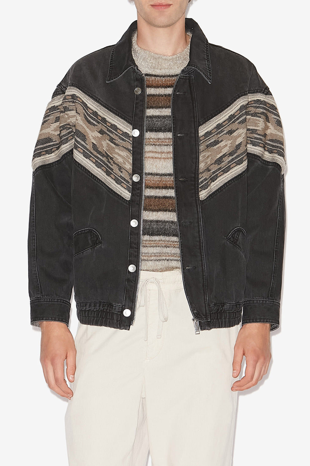 Jacke julian aus denim mit einsatz - Schwarz gewaschen - Man - 4