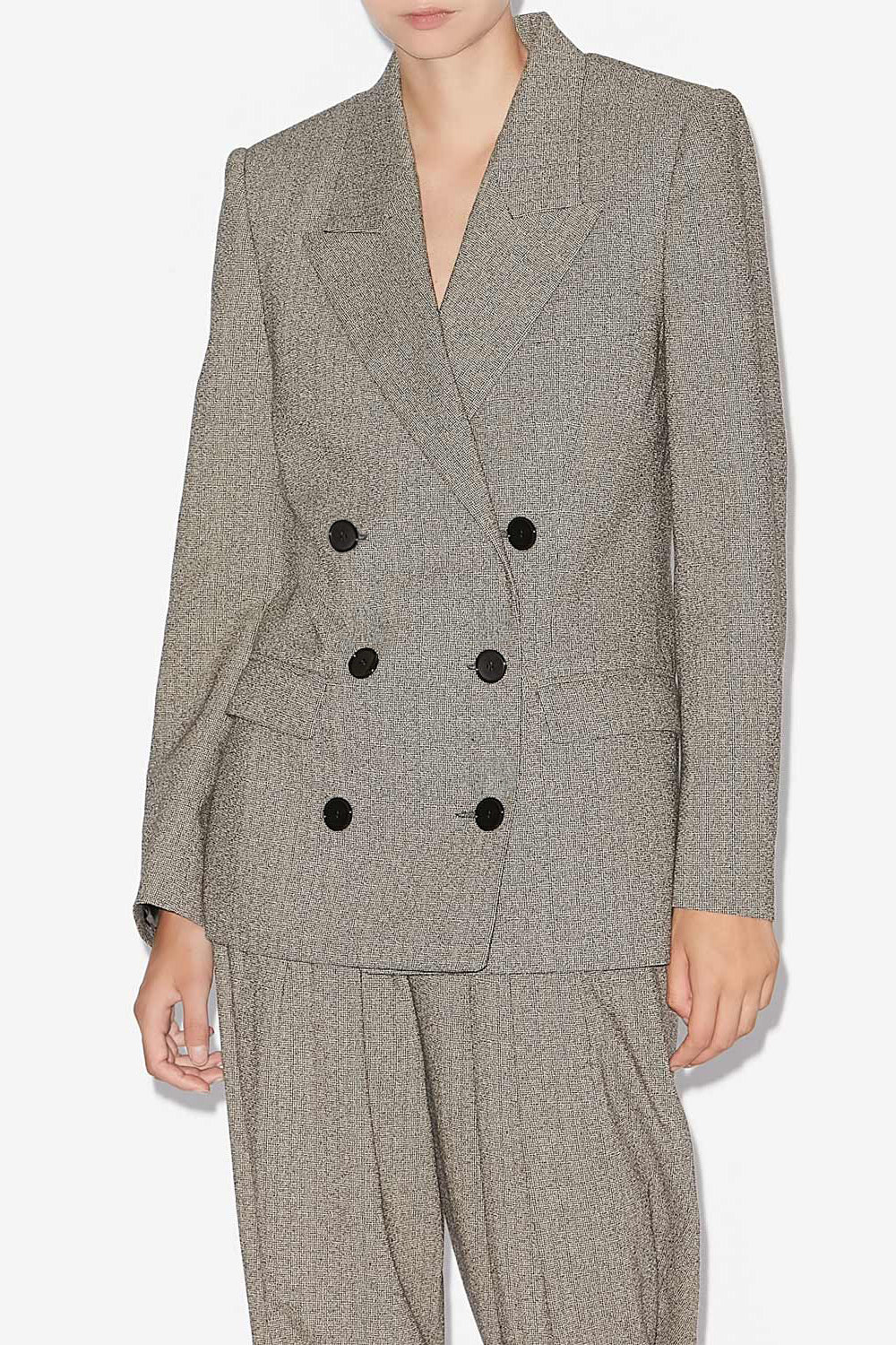 Irma glen plaid suit jacket - Black and ecru - Woman - 4