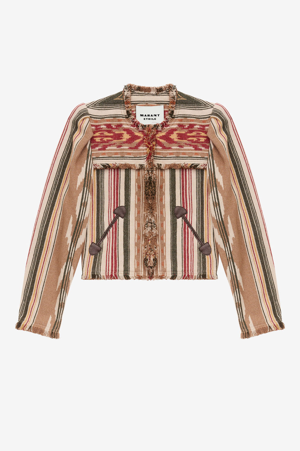 Delphina short graphic pattern jacket - Camel - Woman - 1